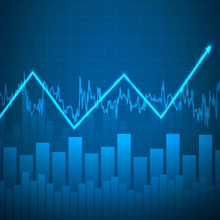 Abstract chart showing increase