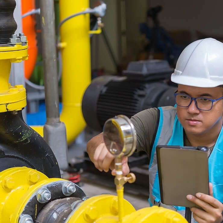 Ensight Plus Quality Review - technician using Ensight Plus software in the field